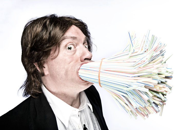 Simon Elmore - Most Straws Stuffed In Mouth 
Guinness World Records 2009
Photo Credit: John Wright/Guinness World Records
Location: Milan, Italy